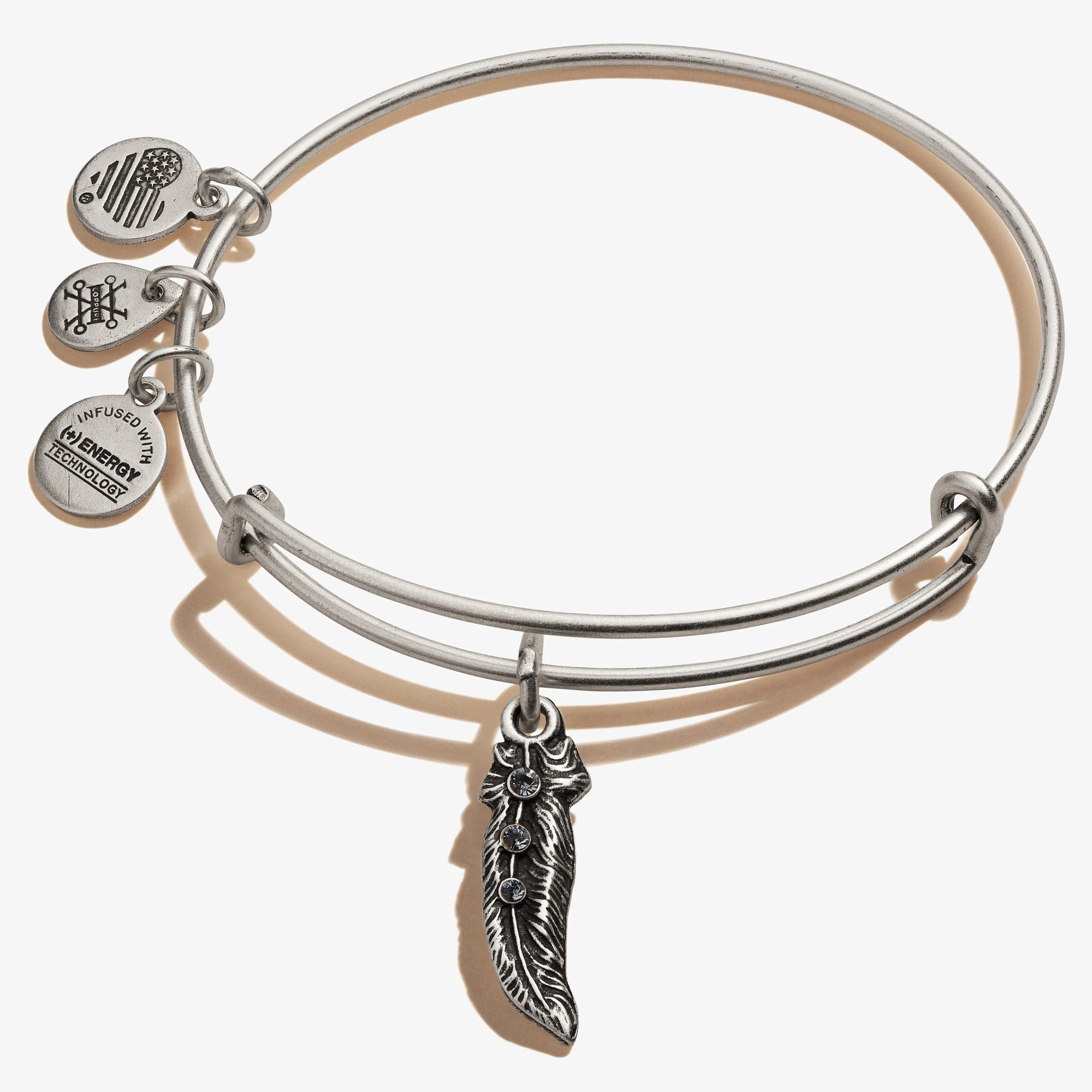 Feather Charm Bangle 3 Feather Charm Bangle