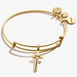 Cross Charm Bangle 11 Cross Charm Bangle -Alex And Ani Bracelets Shop A18HOL12RG BACK