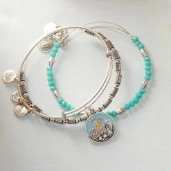 Tropical Drink Charm Bangle, Set Of 3
