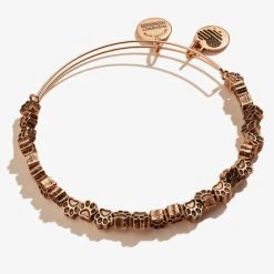 Paw Print Beaded Bangle -Alex And Ani Bracelets Shop A19BEAD05RAR FRONT