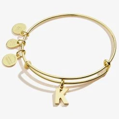 Initial K Charm Bangle -Alex And Ani Bracelets Shop A20EBINT11SG FRONT