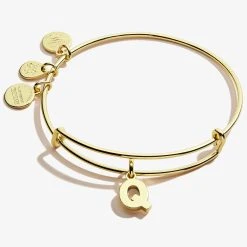 Initial Q Charm Bangle 8 Initial Q Charm Bangle -Alex And Ani Bracelets Shop A20EBINT17SG FRONT