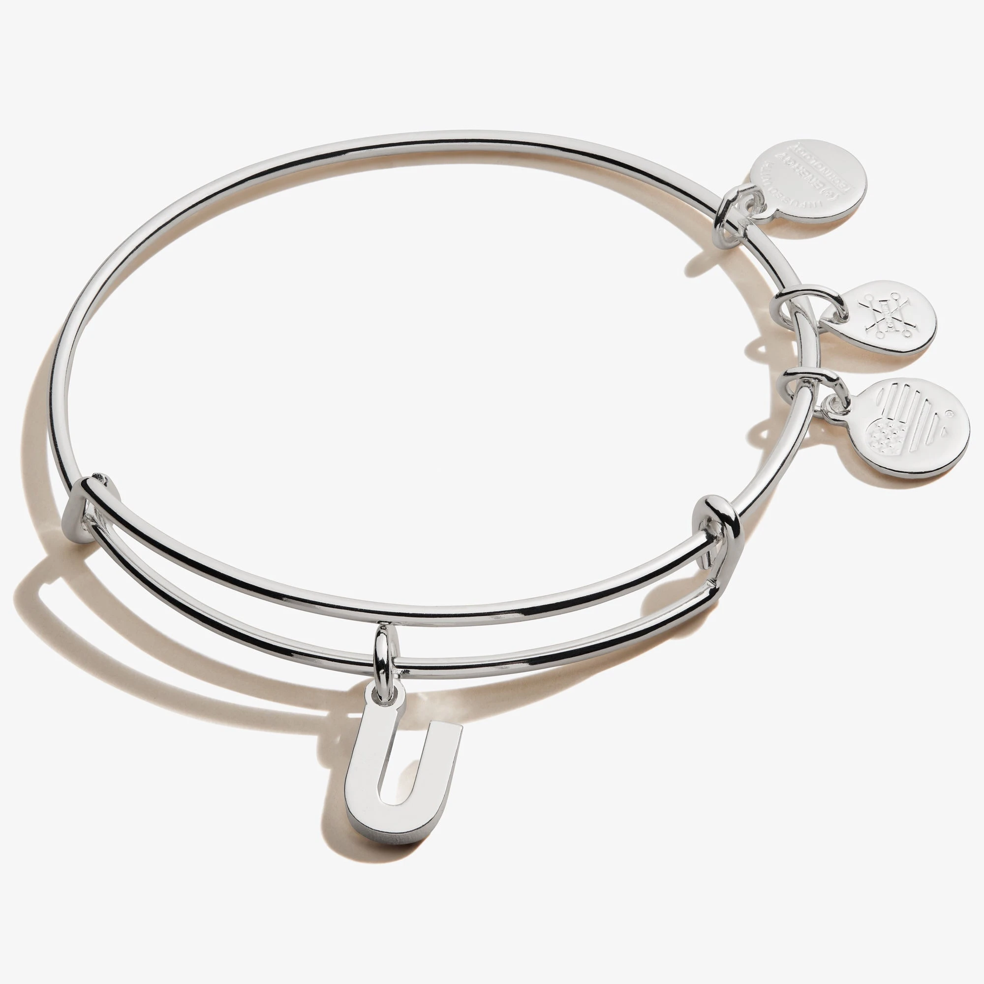 Initial U Charm Bangle 3 Initial U Charm Bangle