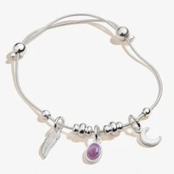 Moon + Amethyst Multi-Charm Bracelet