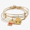 Hamburger + Fry Charm Bangles, Set Of 2 -Alex And Ani Bracelets Shop A20EBRST01SG FRONT V3