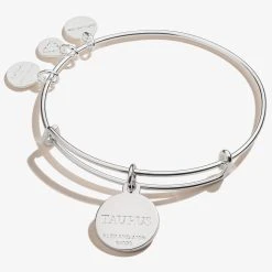 Taurus Zodiac Charm Bangle, Color -Alex And Ani Bracelets Shop A20EBZOD05SS BACK