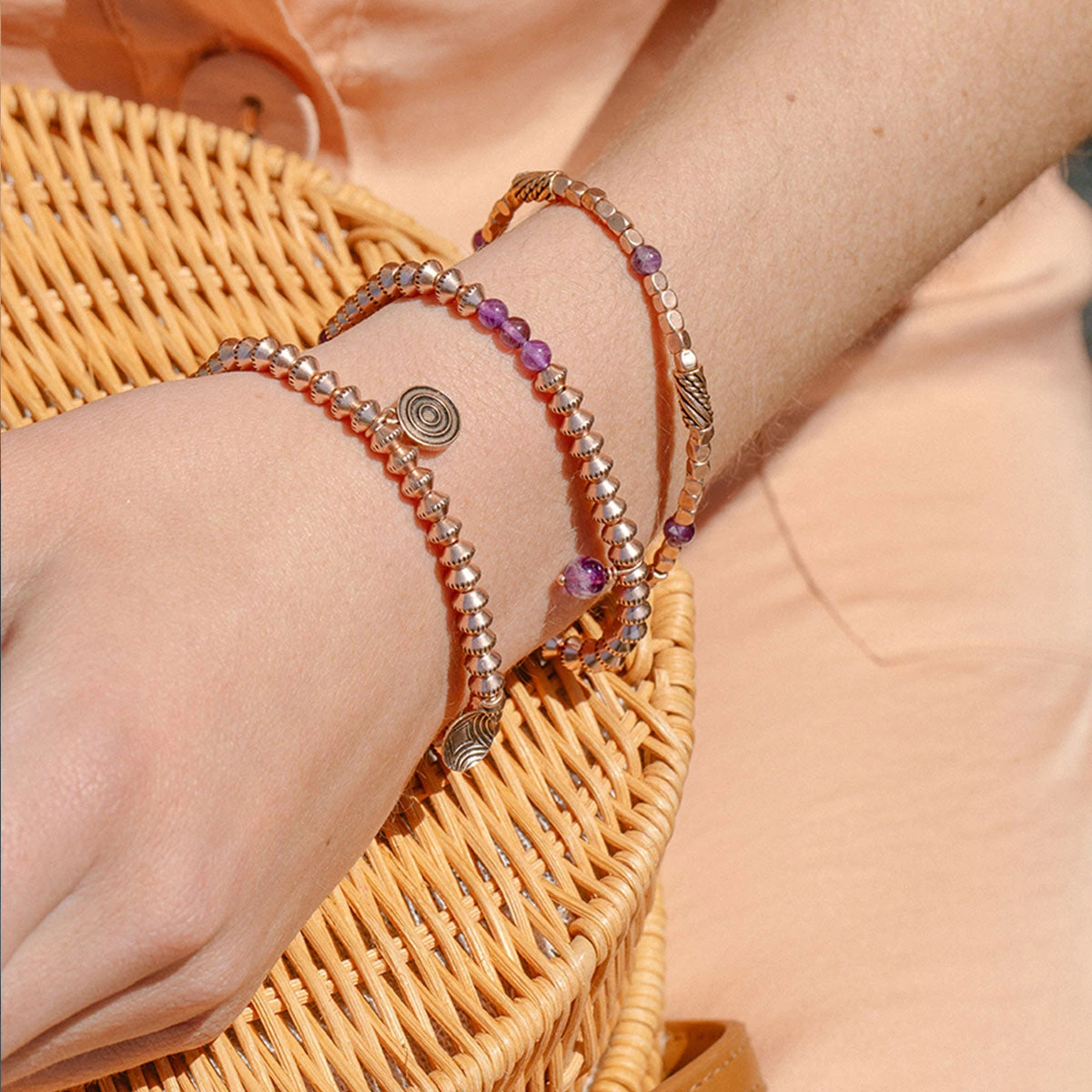 Whale Tail + Ocean Multi-Charm Stretch Bracelets, Set Of 3 5 Whale Tail + Ocean Multi-Charm Stretch Bracelets, Set Of 3 - Image 3