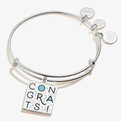 'Congrats!' Charm Bangle -Alex And Ani Bracelets Shop A21EBCONGRATSS FRONT
