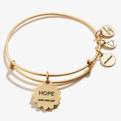 Daisy Charm Bangle Bracelet -Alex And Ani Bracelets Shop A21EBDASRG BACK