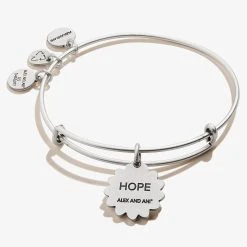 Daisy Charm Bangle Bracelet -Alex And Ani Bracelets Shop A21EBDASRS BACK