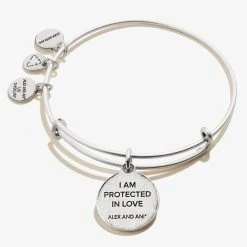 Hamsa Embossed Charm Bangle 10 Hamsa Embossed Charm Bangle -Alex And Ani Bracelets Shop A21EBHOFRS BACK