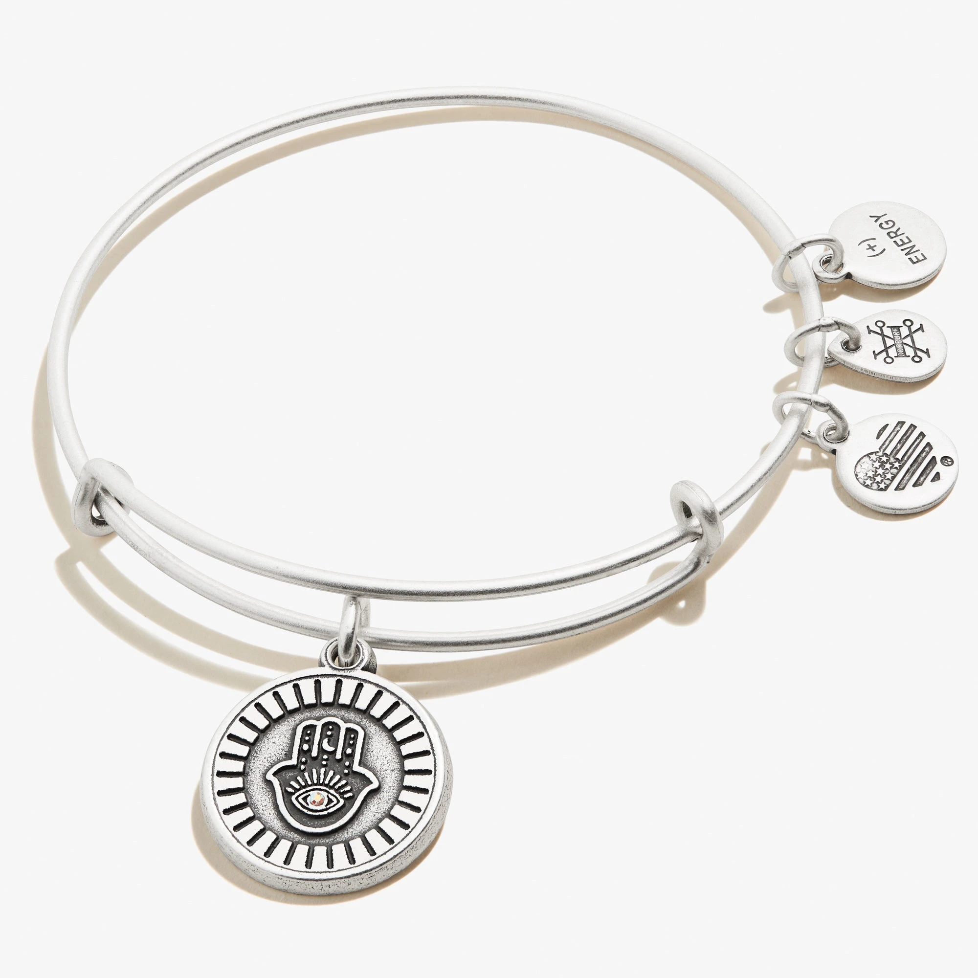 Hamsa Embossed Charm Bangle 3 Hamsa Embossed Charm Bangle
