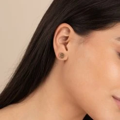 Evil Eye Circle Stud Earrings -Alex And Ani Bracelets Shop A21EEERG FRONT 64bfe58d 9738 496e a117 5e346808a863