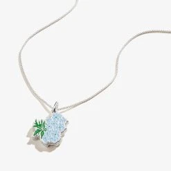 Delphinium Flower Mantra Charm Necklace