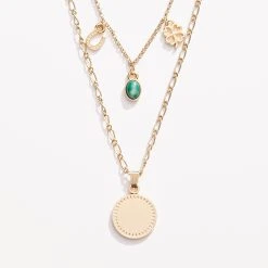 Engravable Luck + Prosperity Multi-Charm Layered Necklace