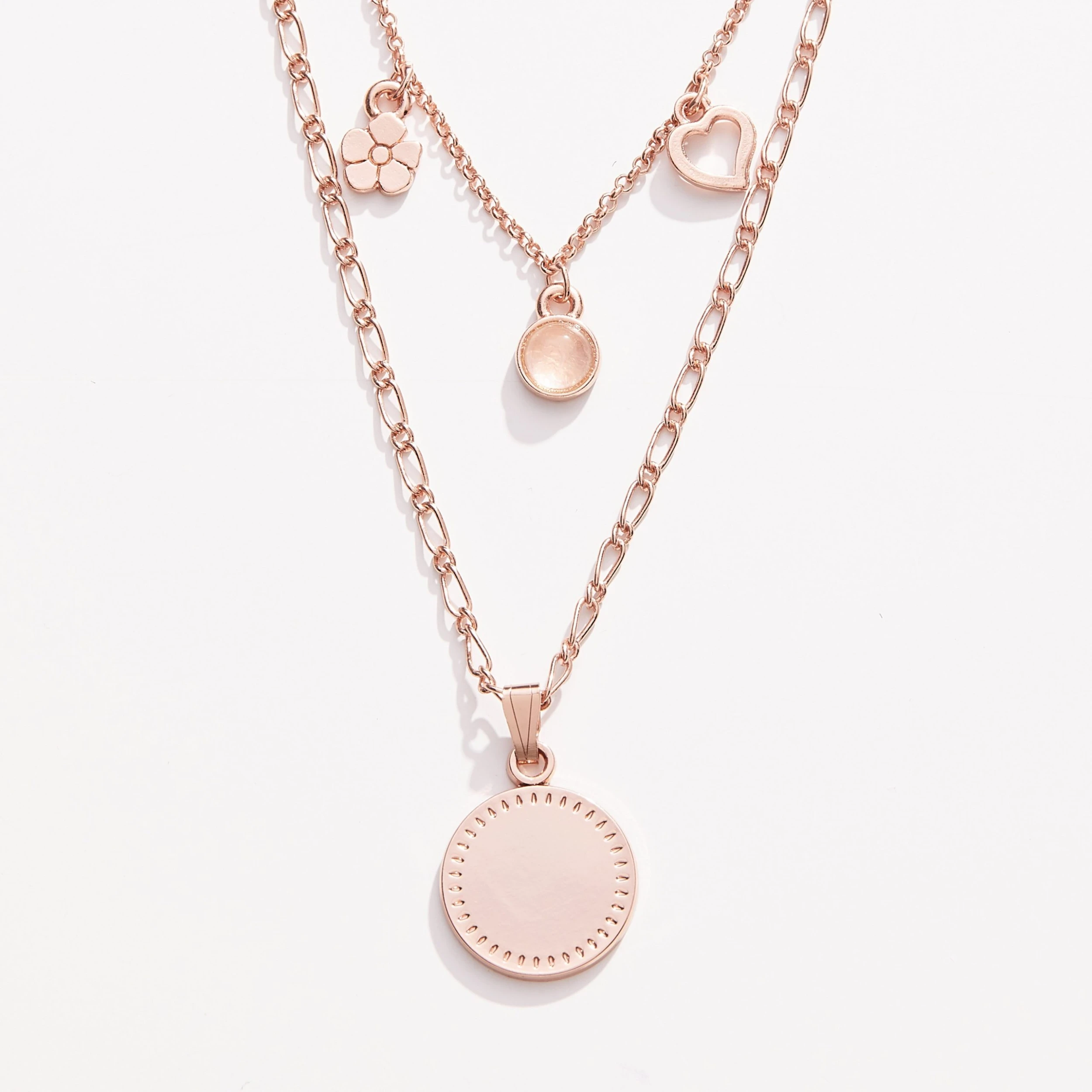 Engravable Joy + Love Multi-Charm Layered Necklace 3 Engravable Joy + Love Multi-Charm Layered Necklace
