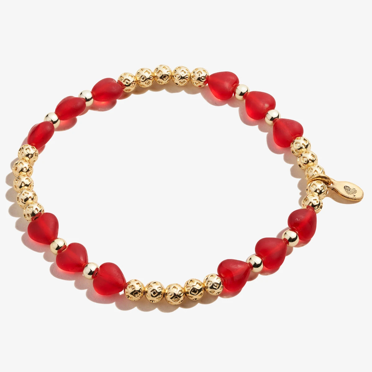 Crystal Heart Stretch Bracelet, Red 3 Crystal Heart Stretch Bracelet, Red