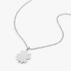 Engravable Four-Leaf Clover Necklace, 21" -Alex And Ani Bracelets Shop AA611822NKSS FRONT