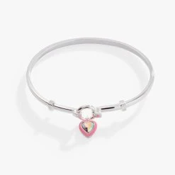 Crystal Heart Clip Bangle -Alex And Ani Bracelets Shop AA737723SS