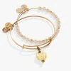 Daisy Heart Charm Bangle Bracelet, Set Of 2 -Alex And Ani Bracelets Shop AA746123SG5