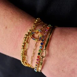 Multicolor Heart Double Layer Adjustable Bracelet -Alex And Ani Bracelets Shop AA759023SG V2 1338