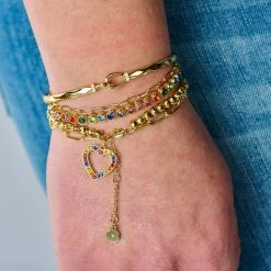 Multicolor Heart Double Layer Adjustable Bracelet -Alex And Ani Bracelets Shop AA759023SG AA759323SG 1352