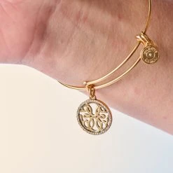 Path Of Life Charm Bangle -Alex And Ani Bracelets Shop AA760323AG on model