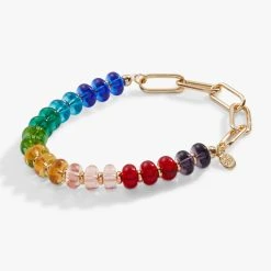 Rainbow Beaded + Chain Stretch Bracelet -Alex And Ani Bracelets Shop AA767223SG2