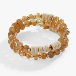 Rutilated Quartz + Wood Beaded Wrap Bracelet 5 Rutilated Quartz + Wood Beaded Wrap Bracelet -Alex And Ani Bracelets Shop AA777723TT2