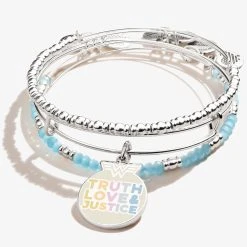 Wonder Woman™ 'Truth', 'Love' & 'Justice' Bracelets, Set Of 3
