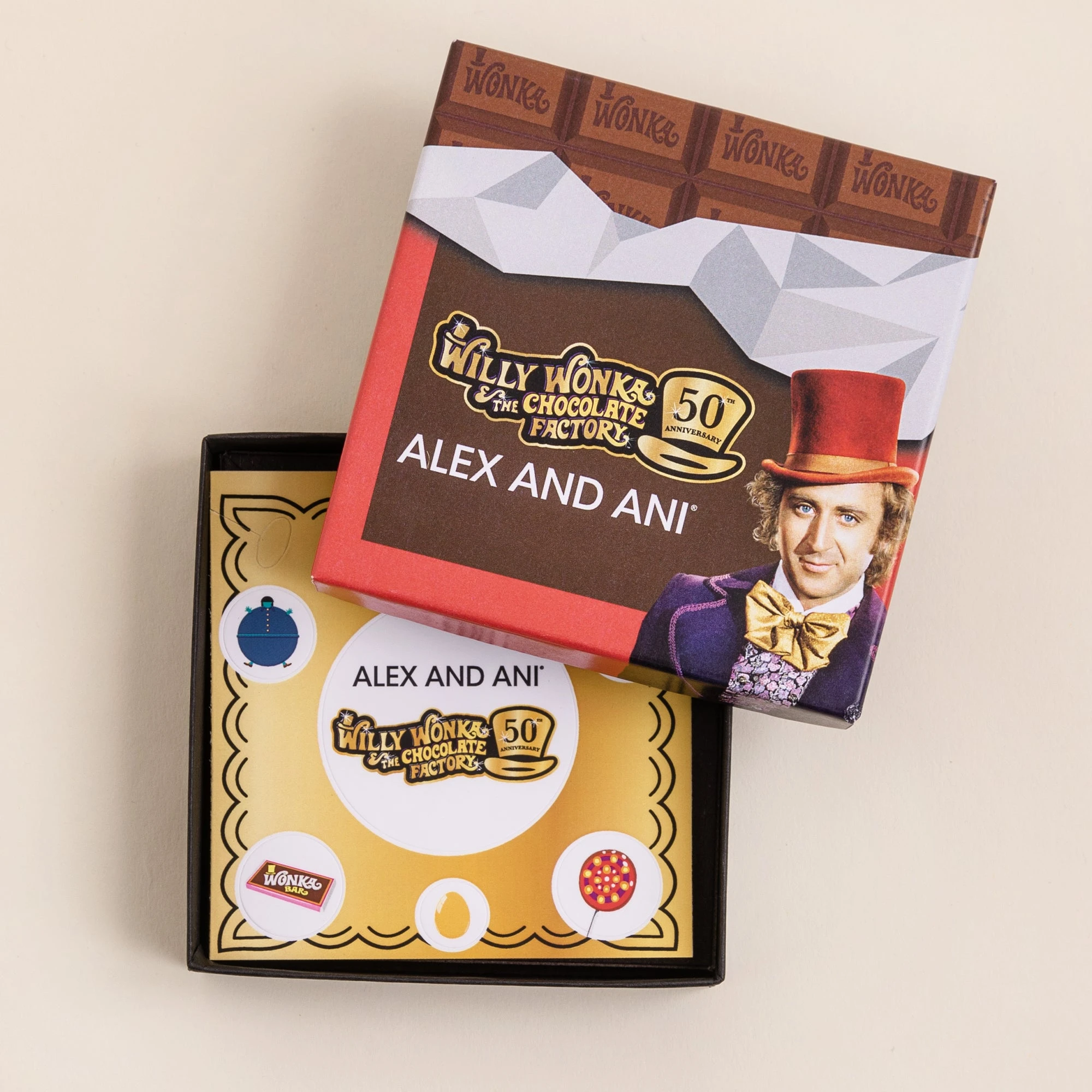 Willy Wonka Bar + Hat Duo Charm Bangle 5 Willy Wonka Bar + Hat Duo Charm Bangle - Image 3