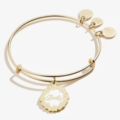 Bride Charm Bangle -Alex And Ani Bracelets Shop Bride Charm Bangle Gold Front A21EBBRIDESG