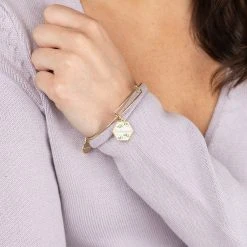 'Bridesmaid' Charm Bangle -Alex And Ani Bracelets Shop Bridesmaid Charm Bangle Gold Model A21EBBMSG