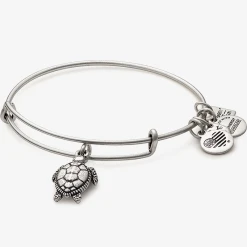 Sea Turtle Textured Charm Bangle