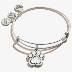 Crystal Paw Prints Of Love Charm Bangle