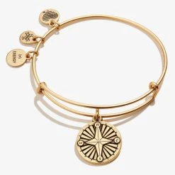 Compass Charm Bangle -Alex And Ani Bracelets Shop Compass Charm Bangle IV Gold Front A21EBCMPSRG