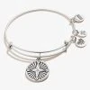 Compass Charm Bangle -Alex And Ani Bracelets Shop Compass Charm Bangle IV Silver Front A21EBCMPSRS