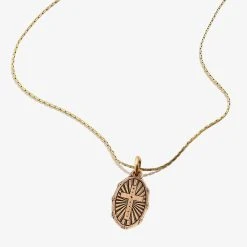 Cross Embossed Charm Necklace 10 Cross Embossed Charm Necklace -Alex And Ani Bracelets Shop Cross Embossed Charm Necklace IV Gold Front A21ENCRSRG