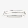 Engravable Inline Bar Bangle With Crystal Accent