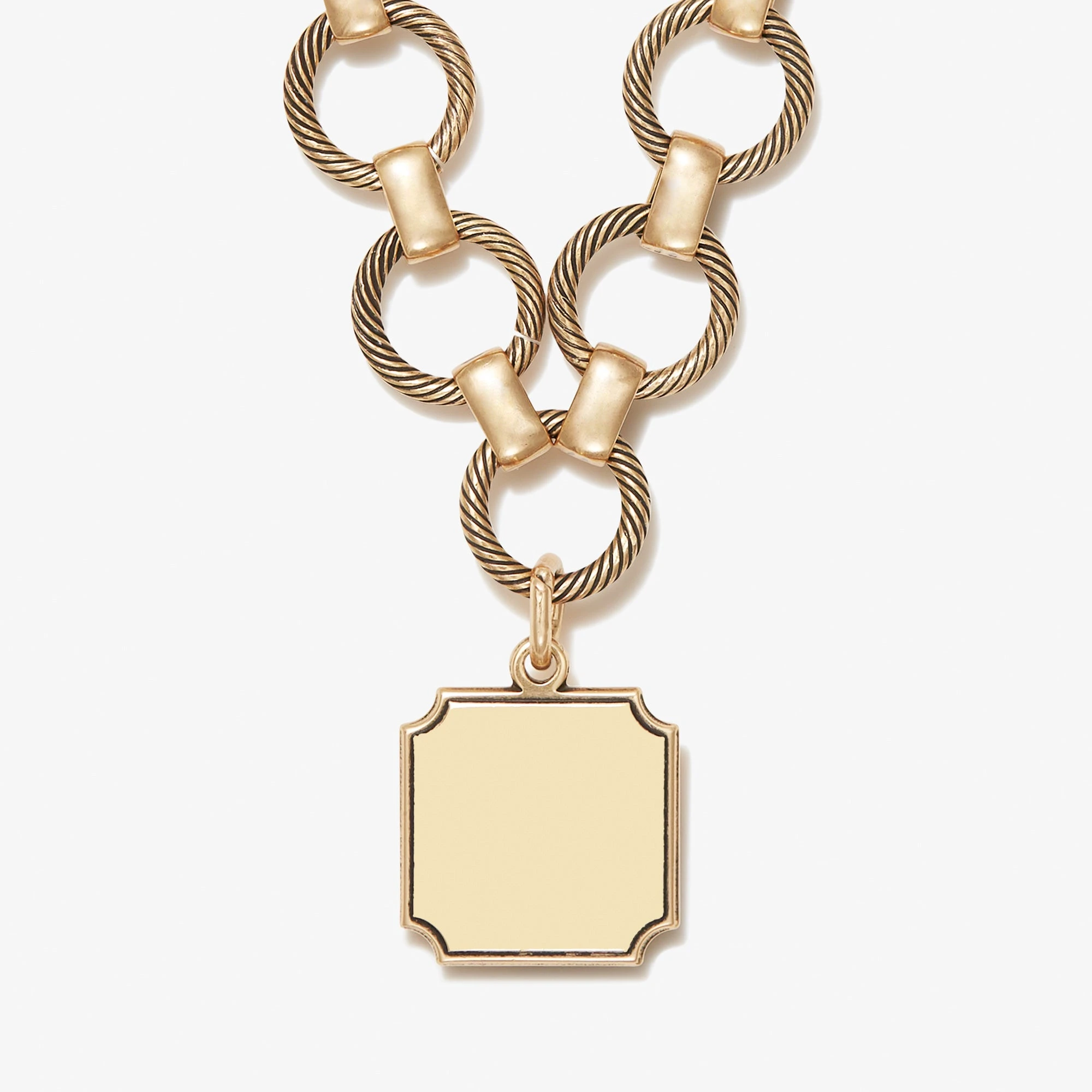 Engravable Square Charm Chunky Chain Bracelet 6 Engravable Square Charm Chunky Chain Bracelet - Image 4