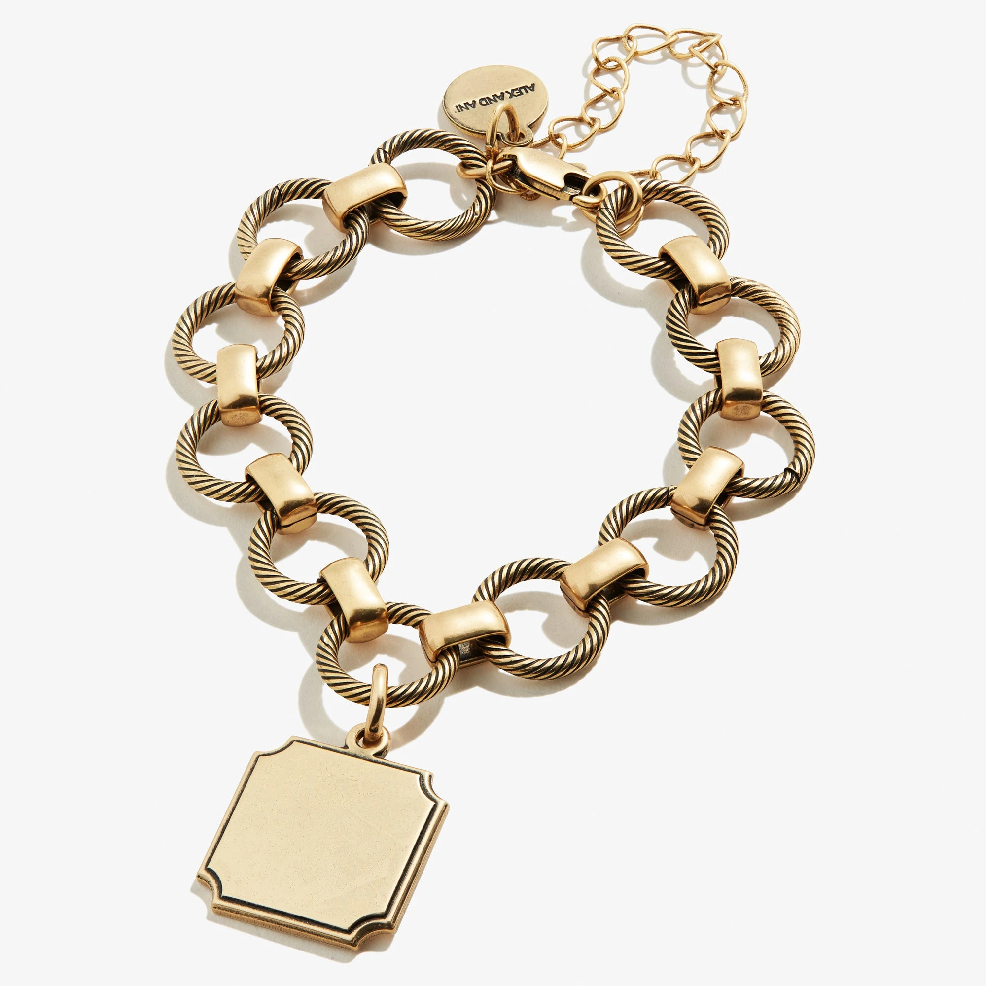 Engravable Square Charm Chunky Chain Bracelet 8 Engravable Square Charm Chunky Chain Bracelet - Image 6