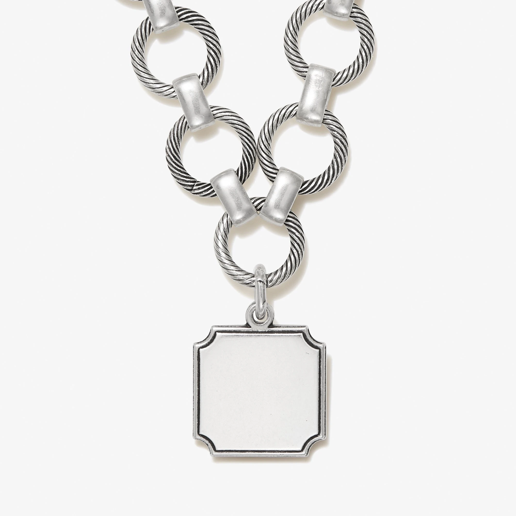 Engravable Square Charm Chunky Chain Bracelet 3 Engravable Square Charm Chunky Chain Bracelet