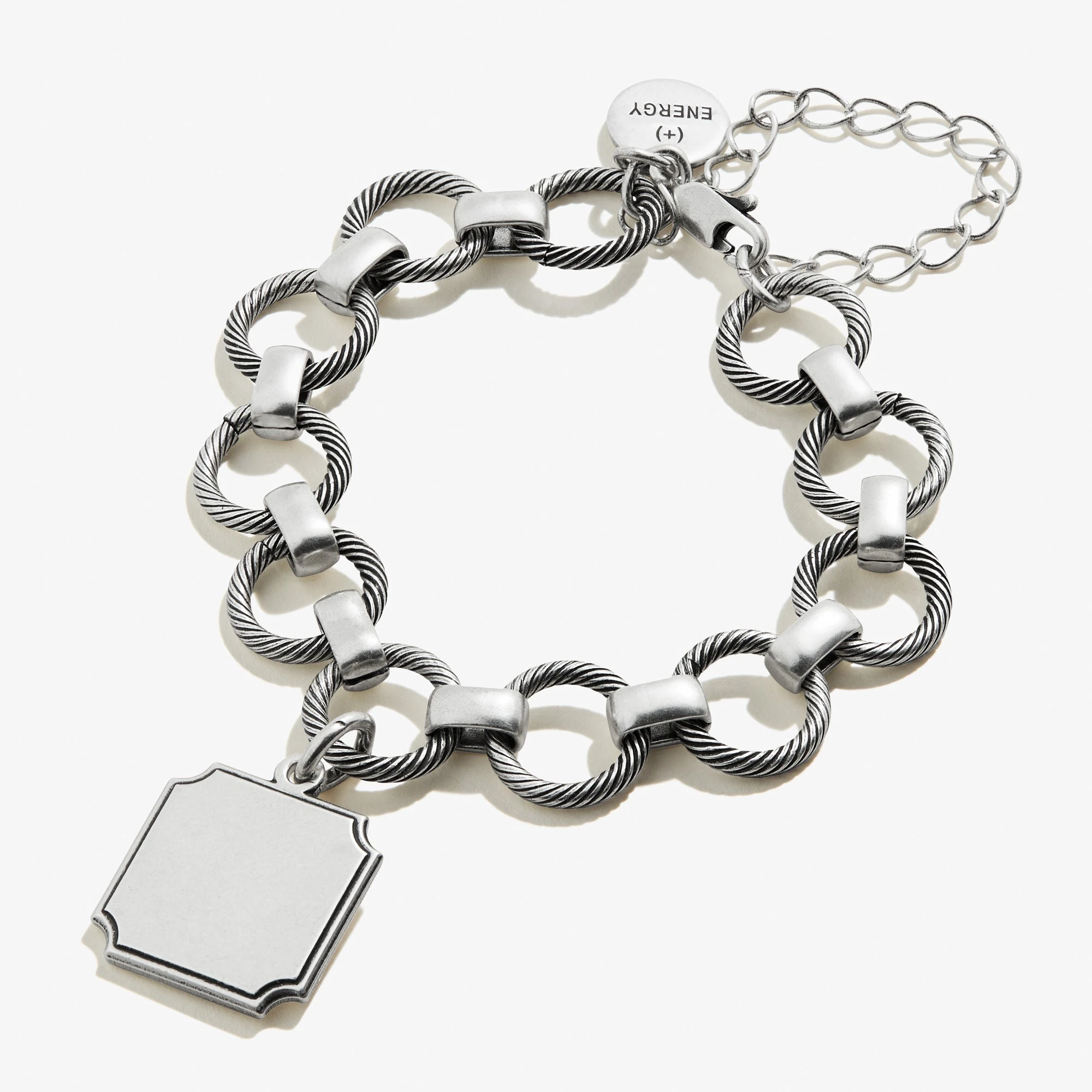Engravable Square Charm Chunky Chain Bracelet 5 Engravable Square Charm Chunky Chain Bracelet - Image 3