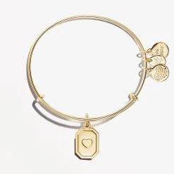 Engravable Heart Slider Charm Bangle -Alex And Ani Bracelets Shop EN21EBSLIDSG TOP