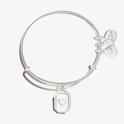 Engravable Heart Slider Charm Bangle -Alex And Ani Bracelets Shop EN21EBSLIDSS TOP