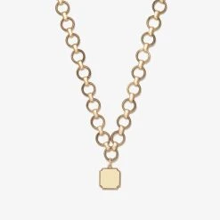 Engravable Square Charm Chunky Chain Necklace, 20'' 14 Engravable Square Charm Chunky Chain Necklace, 20'' -Alex And Ani Bracelets Shop EN21ENCHNRG
