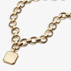 Engravable Square Charm Chunky Chain Necklace, 20'' 15 Engravable Square Charm Chunky Chain Necklace, 20'' -Alex And Ani Bracelets Shop EN21ENCHNRG FRONT