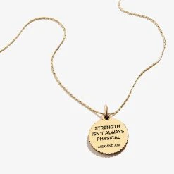 Elephant Embossed Charm Necklace 14 Elephant Embossed Charm Necklace -Alex And Ani Bracelets Shop Elephant Embossed Charm Necklace Gold Back A21ENELERG