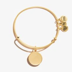 Engravable Circle Charm Bangle -Alex And Ani Bracelets Shop Engravable Circle Charm Bangle Rafaelian Gold Front EN21EWBRNDRG