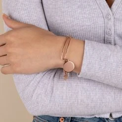 Engravable Circle Charm Bangle -Alex And Ani Bracelets Shop Engravable Circle Charm Bangle Shiny Rose Gold Model EN21EWBRNDSR